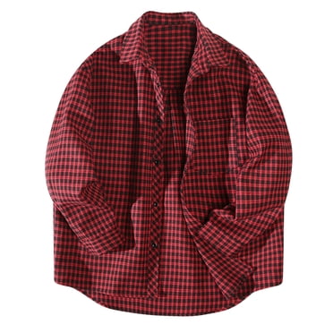 Meichang Men's Flannel Shirts Clearance Plaid Outerwear Fall Button Down Shirt Jacket Regular Fit Long Sleeve Cardigan Jacket