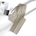 thumbnail image 2 of Womens Pants Sports Quick Dry Solid Drawstring Daily Straight Wide Leg Pant Clearance Slacks For Women Khaki XL, 2 of 3