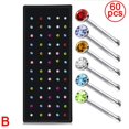 thumbnail image 1 of 60pcs Crystal Rhinestone Nose Ring Bone Stud Steel Gift Body Piercing W0D7, 1 of 6