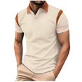 thumbnail image 2 of QIPOPIQ Mens Polo Shirts Textured Knit V-Neck Summer Shirts Clearance, 2 of 8