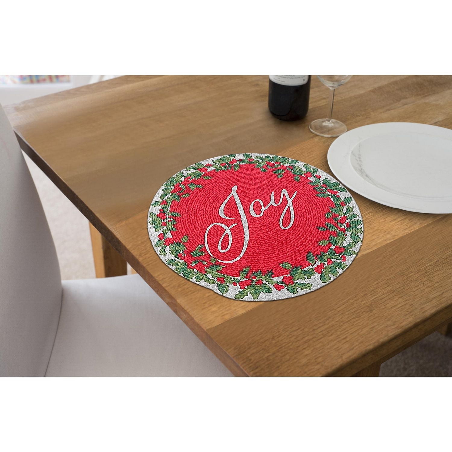 Joy Placemat Placemat Placemat De Noël Imprimé De Noël - Ensemble De 12