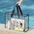 thumbnail image 4 of Kcodviy Portable Swimming Bag Cosmetic Tote Bag Canvas Storage Bag Multifunctional Transparent Tote Bags for Work Wash Bag Large Capacity Canvas Tote Bag Beach Bag, 4 of 4