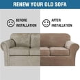 thumbnail image 5 of Modern Velvet Plush 4 Piece High Stretch Sofa Slipcover Furniture Protector Form Fit Luxury Thick Sofa Cover, Machine Washable, 5 of 5
