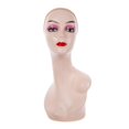 thumbnail image 3 of HILABEE Female Bald Mannequin Head 19inch Stable Base Manikin Display Model for Hats Pink with Shoulder, 3 of 7
