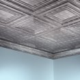 thumbnail image 5 of Fasade Traditional 3 Vinyl 2ft x 4ft Glue Up Ceiling Panel Crosshatch Silver 5 Pack, 5 of 5