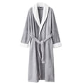 thumbnail image 4 of WZXFASHION Womens Fleece Robe Soft Plush Bathrobe Fluffy Cute Long Coat Night Robe WomenRobes Grey M, 4 of 5