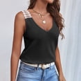 thumbnail image 4 of Birdeem Mode Femmes Décontracté Col en V Sans Manches Dentelle T-Shirt Uni Blouse, 4 of 12
