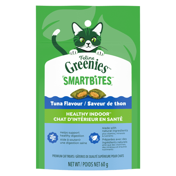 FELINE GREENIES SMARTBITES Cat Treats Healthy Indoor Natural Dental Care Tuna Flavour