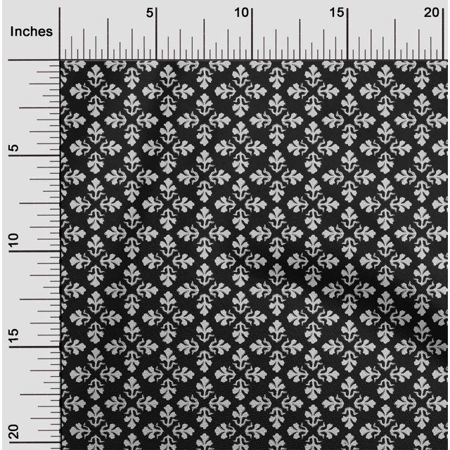 oneOone Silk Tabby Fabric Floral Block Print Fabric By The Yard 42 Inch Wide