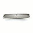 thumbnail image 3 of Titanium Grooved and Beaded Edge 4mm Polished Band Ring 6 Size, 3 of 6