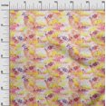 thumbnail image 3 of oneOone Tissu Polyester Spandex Jaune Feuilles Matériel de Robe Tissu Imprimé Tissu au Mètre 56 Pouces de Large, 3 of 5