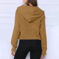 thumbnail image 4 of Half Zip Sweatshirt Women Plus Size Fleece Cropped Hoodies Pullover Fall Winter Warm Tops Thumb Hole, 4 of 6