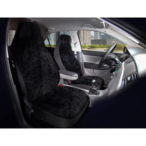 AUTO DRIVE 2-PIECE Couvertures de sièges en fourrure noire