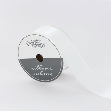 UNIQUE CREATIV blanc Satin Ribbon 38 mm (1.5 in) × 3.65 m (1½ in × 4 yd), 3.66 m (12 ft)