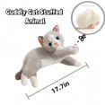 thumbnail image 2 of Simulate Cat Stuffed Animal - Soft Cuddly Kitten Plush Toy -By Tigerbear Toy - Grey 17.7 Inches, 2 of 4