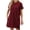 Wine, variant on Pisexur Women's Casual Cotton Dress Solid Color Tee Shirt Dress Short Sleeve Crew Neck Straight Short Dress with Pockets