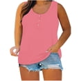 thumbnail image 1 of Timegard Tank Tops for Women Plus Size Round Neck Button Sleeveless Comfy Casual Loose Tops Basic Tee, 1 of 6