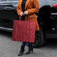 thumbnail image 2 of Walmart Large Quilted Reusable Shopping Bag, Grocery Tote Bag, Burnt Red, 2 of 7