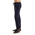thumbnail image 3 of Men‘s Open Bottom Terry Sweatpants  Elastic Drawstring Waistband  Charcoal Grey S,navy(joggers),L, 3 of 4