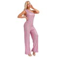 thumbnail image 1 of Xnihocha Combinaison une Pièce Sans Manches pour Femme, Robe de Soirée à une Épaule, Justaucorps à Paillettes, Robe de Soirée Rose 3TG, 1 of 7