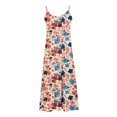 thumbnail image 5 of Ovzne Robes pour Femmes Robe Femme Robes d'Été pour Femmes Imprimé Sans Manches Col Rond Robe Décontractée Longues Robes Grande Taille Robe Imprimée Liquidation, 5 of 5