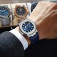 thumbnail image 2 of POEDAGAR Business Waterproof Wristwatches Luminous Date Stainless Steel Square Quartz Male Watch, 2 of 4
