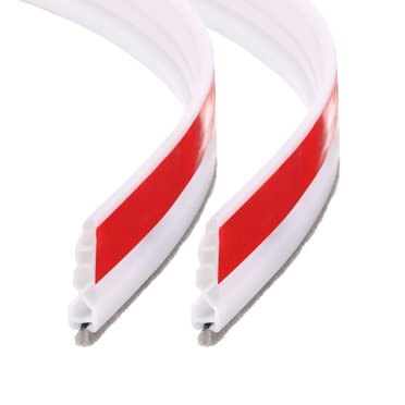 Unique Bargains 2pcs Door Draft Stopper, Self Adhesive Door Sweep for Bottom of Door with Brush for Keeping Out Cold (3Ft, White)