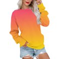 thumbnail image 1 of Liquidation à 50 % Chandail Surdimensionné pour Femmes 2023 Col Rond Mode Décontractée Manches Longues Chandail Imprimé Hauts Blouse, 1 of 3