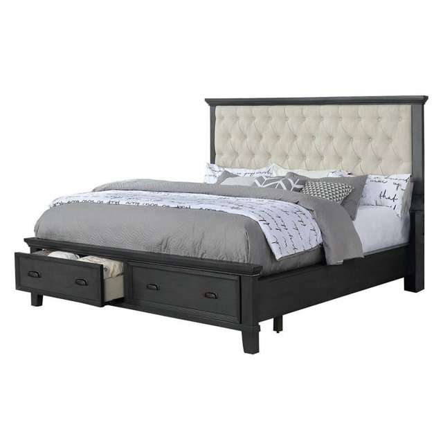 Sandy Platform Eastern King Bed in Cappuccino Wood