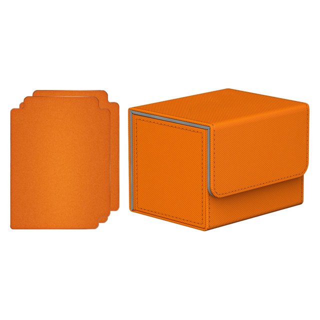 Card Deck Box with Closure Collectible Cards Container Card Holder Orange