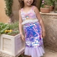 thumbnail image 2 of Robes pour Filles Jupe à Sequins avec Plissée Robe de Fête d'Anniversaire de Mariage Robe de Demoiselle d'Honneur Violette 7-8 Ans, 2 of 4