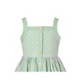 thumbnail image 4 of Girl Dress Green Striped Button Pockets Everyday Sundress 6 Years, 4 of 6