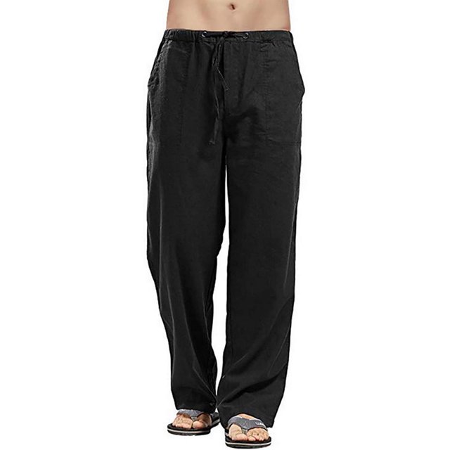 Faithtur Women´s Drawstring Pants, Summer Elastic Waist Solid Color Loose Lounge Pants with Pockets