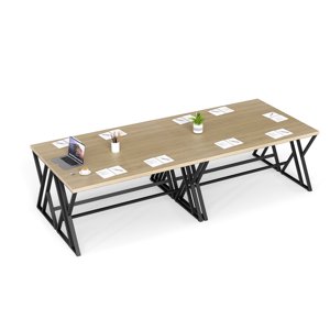 Gymax 4PCS 59'' Bureau d'ordinateur Grand bureau industriel avec cadre en métal lourd