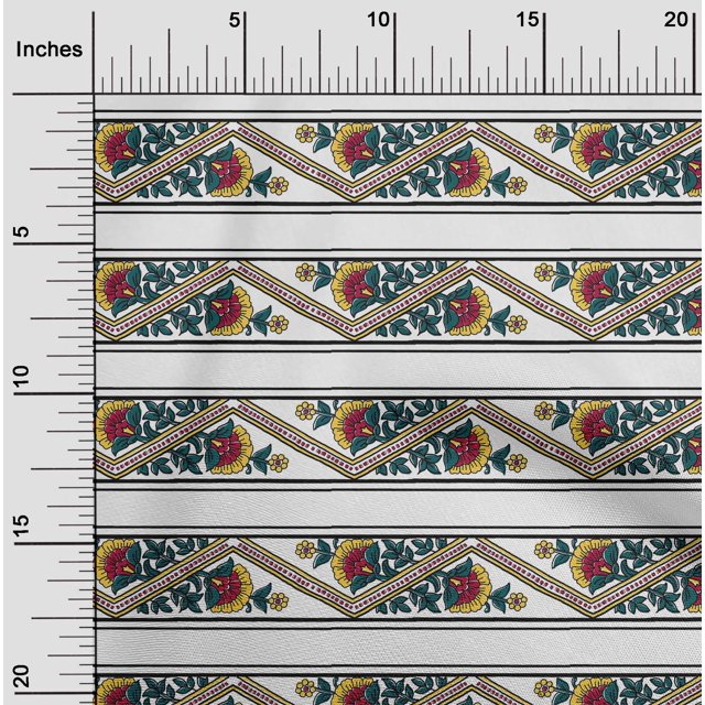 oneOone Cotton Flex Fabric Stripe|Chevron & Floral Block Decor Fabric Printed BTY 40 Inch Wide