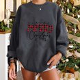 thumbnail image 4 of Hauts pour Adolescentes Mode Femmes Décontracté Imprimé Col Rond Manches Longues T-Shirt Ample Blouse d'Automne Chandail Sans Capuche Chandails en Molleton Assortis en Liquidation, 4 of 5