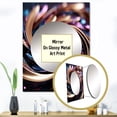 thumbnail image 3 of Designart "Hypnotic Abstract Spiral in Gold and Pink I" Abstract Spirals Mirror Wall Decor - Modern Gold Abstract Large Printed Mirror Wall Decor For Bedroom - 40" x 30" Inch, 3 of 5