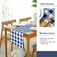 thumbnail image 2 of Buffalo Plaid Table Runner, Classic Farmhouse Tabletop Collection, Waterproof Table Runner for Kitchen Dining, Banquet, Restaurant, Outdoor Use, 14W x 108L, Navy Blue and White, 1 Piece, 2 of 6