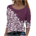 thumbnail image 1 of Machine d'Impression de T-Shirts Mode Femmes Décontracté Impression Col Rond Manches Longues T-Shirt Ample Blouse d'Automne Chandail Hauts, 1 of 5