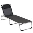 thumbnail image 1 of Outsunny Folding Lounge Chair with Headrest and Adjustable Backrest, Black, 1 of 10