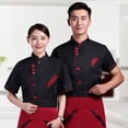 thumbnail image 4 of Veste de Chef Unisexe à Manches Courtes et Longues Manteau Hôtel Service de Cuisine Uniforme Tenue de Travail, 4 of 9