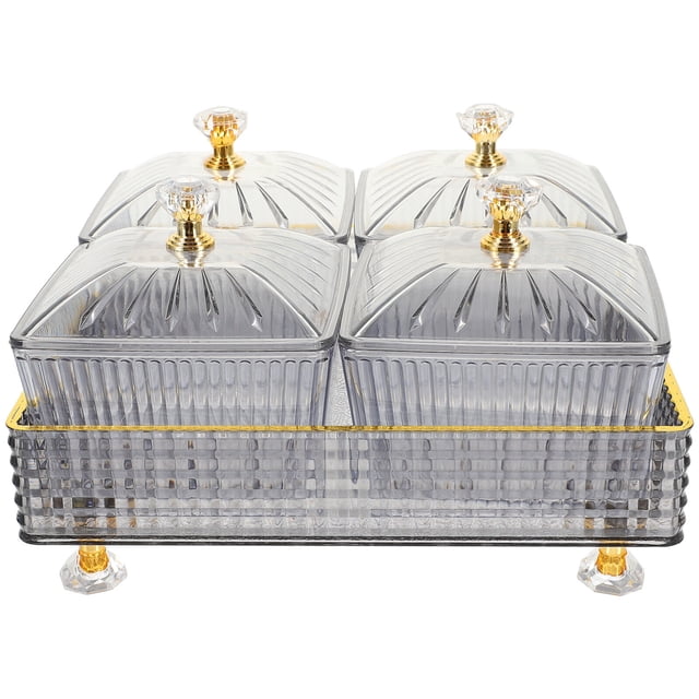 1 Ensemble d'Assiettes de Service Divisées avec Plateau Bol de Rangement pour Collations Support pour Fruits Secs