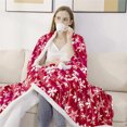 thumbnail image 4 of Christmas Blanket Red Blue Snowflake Print Soft Warm Nap Blanket Suitable For Sofa Bed Camping Festival, Czzoypi Christmas Blanket Red Blue Snowflake, 4 of 6