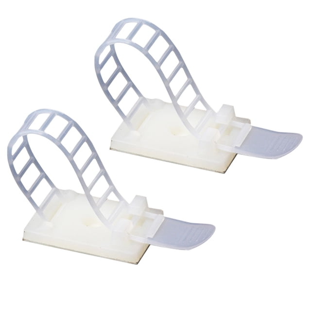 50 Pcs Attaches de Câble Réglables Auto-Adhésives Cordon de Fixation de Câble Support de Gestion de Câble Organisateur de Câble Attaches de Fil (Blanc)