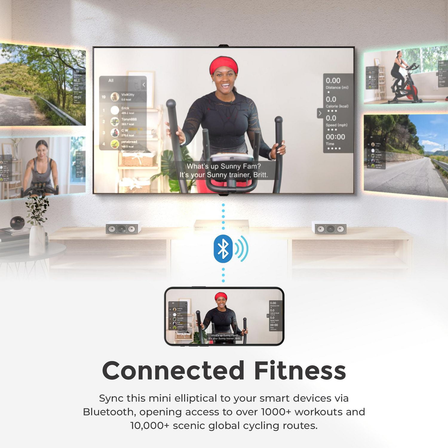 Sunny Health & Fitness Elliptique Magnétique Portable Intelligente Sous le Bureau - SF-E323017