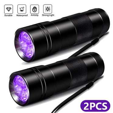 2 Pack UV Flashlight Black Light 12 LED Ultra Violet Blacklight Detector for Dog Urine, Pet Stains, Bed Bug, Scorpion(No Batteries)