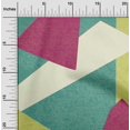 thumbnail image 2 of oneOone Cotton Cambric Teal Green Fabric Geometric Abstract Random Shapes Sewing Craft Projects Fabric Prints By Yard 42 Inch Wide, 2 of 4