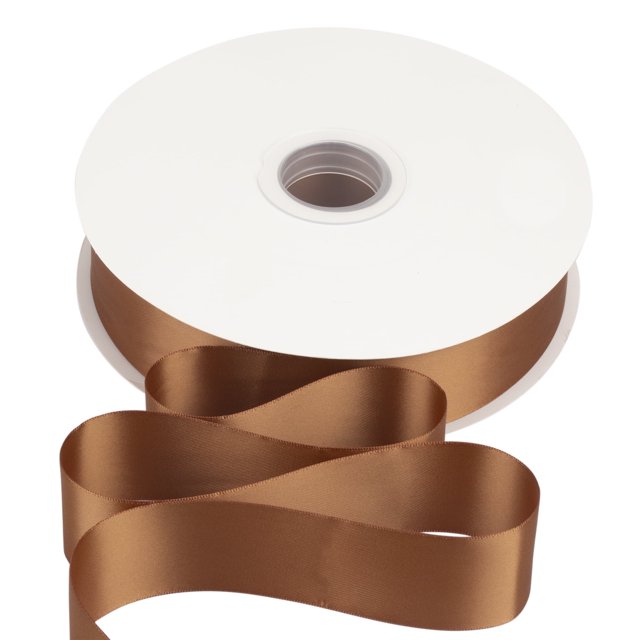 Joycrosso 1 1/2 Inch Golden Brown Solid Satin Ribbon, 100 Yards Double Faced Satin for Gift Wrapping Floral Bouquets Wedding Party Decoration