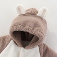 thumbnail image 4 of MeetoTime Baby Clothes Hooded Plush Warm Jumpsuits Color-blocked Long Sleeve Newborn Infant Rompers Crawling Clothes, 4 of 6