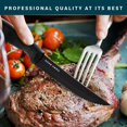 thumbnail image 2 of Home Hero Ultra-Sharp Stainless Steel Kitchen Knife Set - Chef Knife with Knife Sharpener - Steak Knives - Couteau Cuisine (8 pcs Steak Knife - Black), 2 of 7